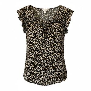 Animal Print Old Navy Blouse Short Sleeve XS Soft Classy